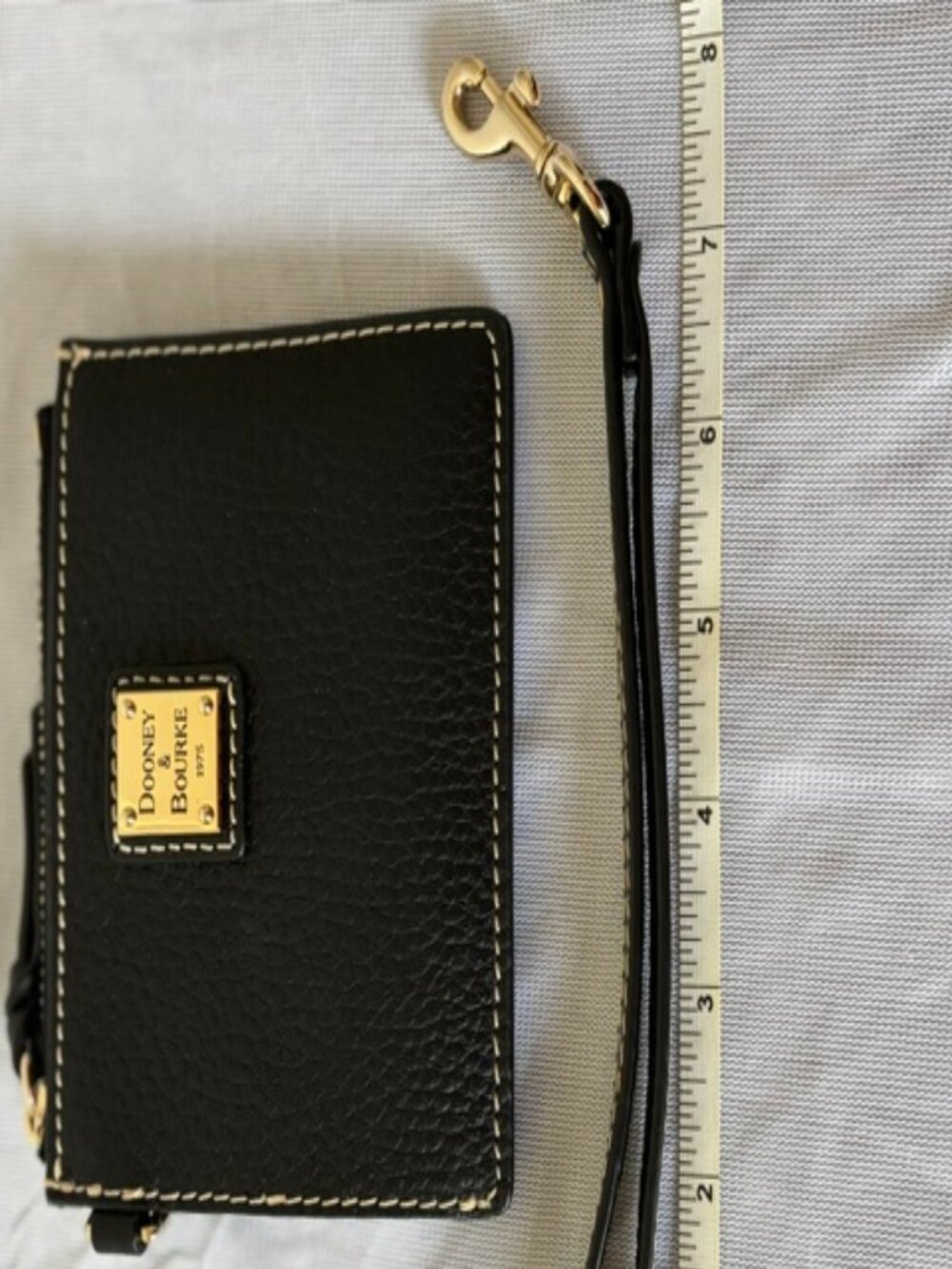 Dooney & Bourke Pebble Grain Zip Top Card Case Wristlet Black - Picture 12 of 12